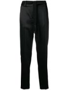 Incotex Satin Finish Tailored Trousers - Black