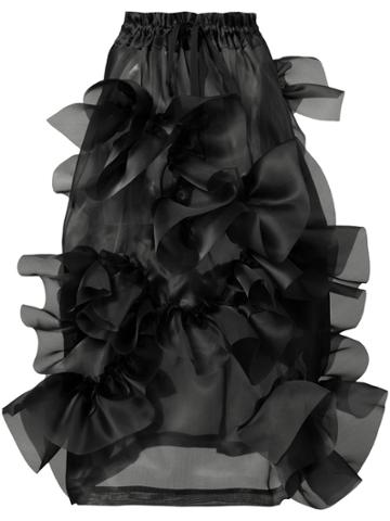 Roberts Wood Sheer Ruffled Skirt - Black