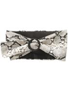 Attico Large Snakeskin Print Belt - Black