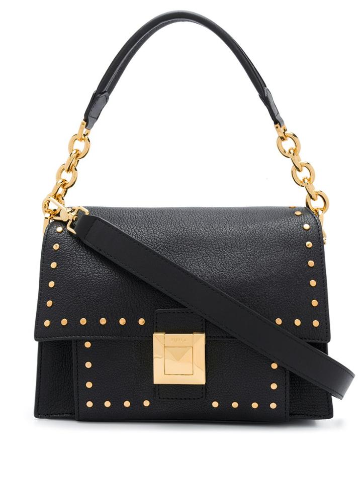 Furla Stud Detail Tote - Black