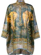 Valentino Elephant Print Shirt, Women's, Size: 40, Yellow, Cotton