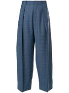 Diesel Black Gold Checked Wide Leg Trousers - Blue