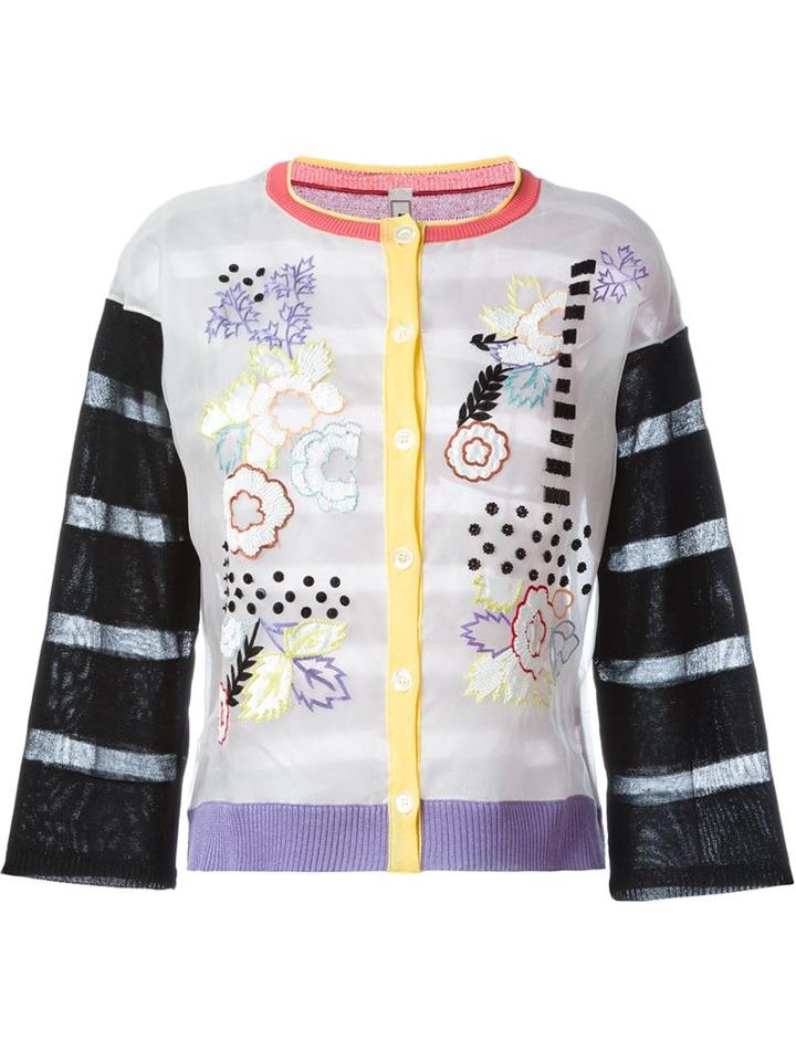 Antonio Marras Embroidered Sheer Cardigan