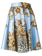 Liu Jo Baroque Leopard Print Mini Skirt - Blue