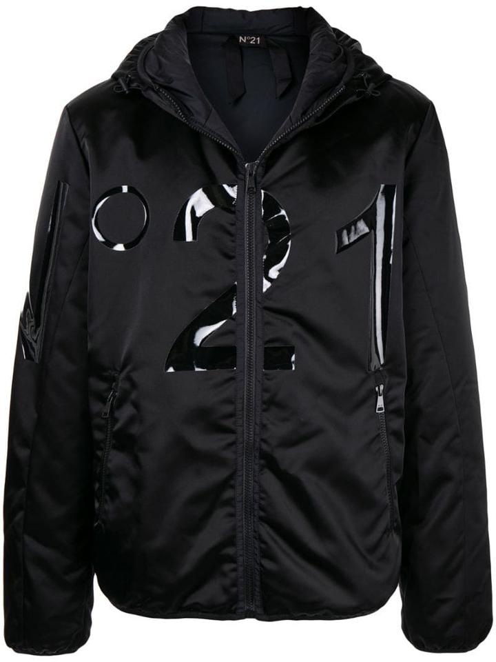 Nº21 Logo Printed Hooded Jacket - Black