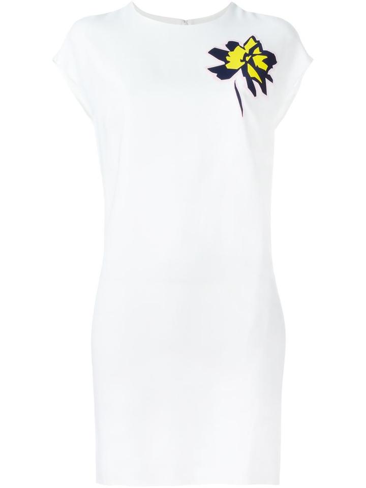 Stella Mccartney Flower To The Chest Dress, Women's, Size: 42, White, Silk/spandex/elastane/acetate/viscose