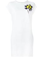 Stella Mccartney Flower To The Chest Dress, Women's, Size: 42, White, Silk/spandex/elastane/acetate/viscose