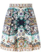 Etro Floral Print Skirt, Women's, Size: 40, Blue, Cotton