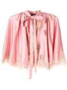 Dolce & Gabbana Lace Detail Tie Neck Jacket - Pink