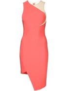 Mugler - Asymmetric Bodycon Dress - Women - Polyamide/spandex/elastane/acetate/viscose - 36, Pink/purple, Polyamide/spandex/elastane/acetate/viscose