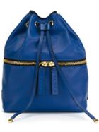 Marni Zip Detail Backpack, Blue, Lamb Skin
