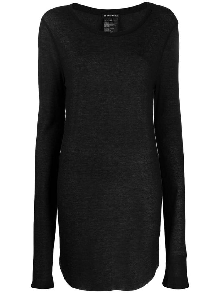 Ann Demeulemeester Oversized Knitted Top - Black