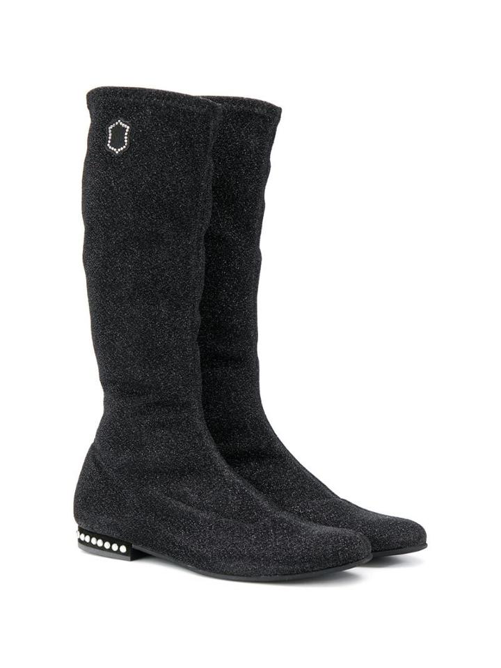 Monnalisa Sparkle Boots - Black