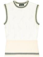 Markus Lupfer Acrobat Print Sheer Ribbed Tank Top - Yellow & Orange