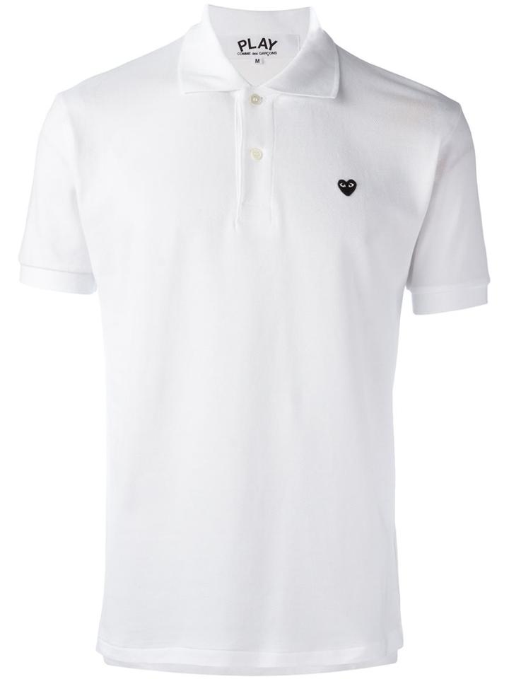 Comme Des Garçons Play Classic Polo Shirt, Men's, Size: Medium, White, Cotton
