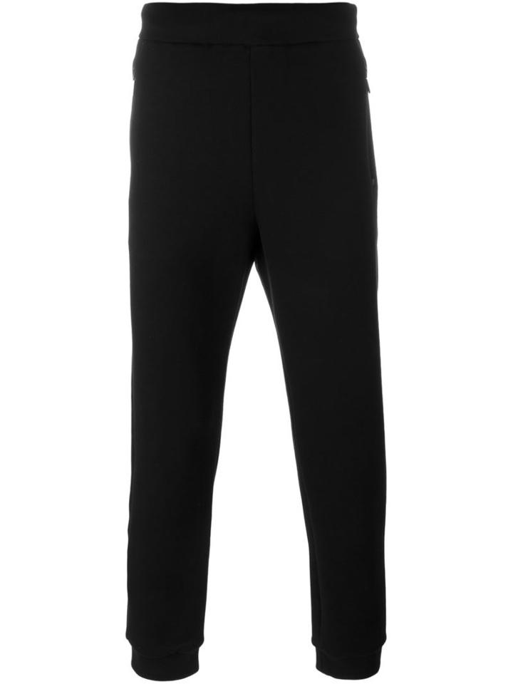 Giorgio Armani Tapered Trousers, Men's, Size: 50, Black, Polyamide/viscose