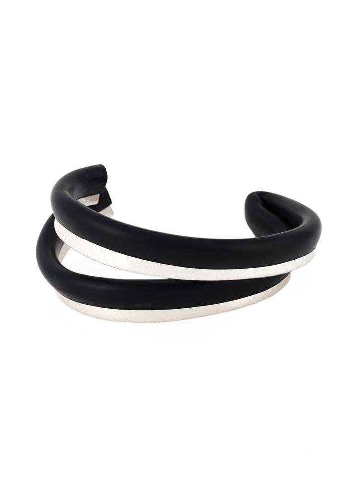 Maison Margiela Two-tone Bangles, Men's, Size: Small, Black