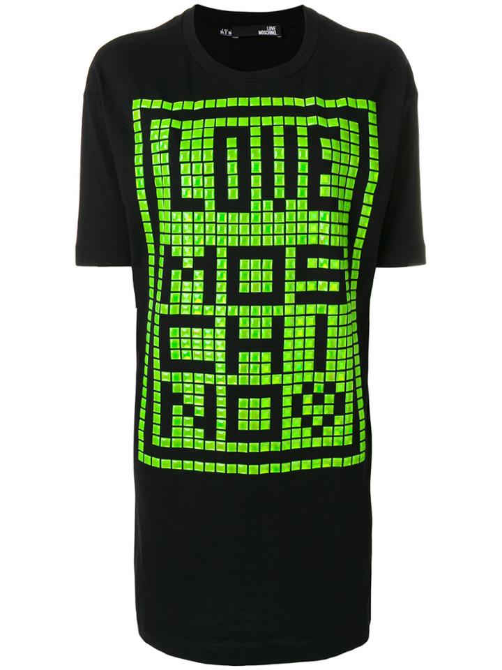 Love Moschino Printed T-shirt Dress - Black