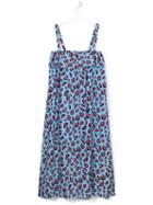 Msgm Kids Leopard Print Dress, Size: 14 Yrs, Blue