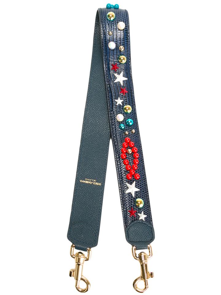 Dolce & Gabbana Clasp Strap, Women's, Blue, Calf Leather