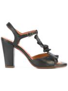 Chie Mihara Ruffle-front Sandals - Black