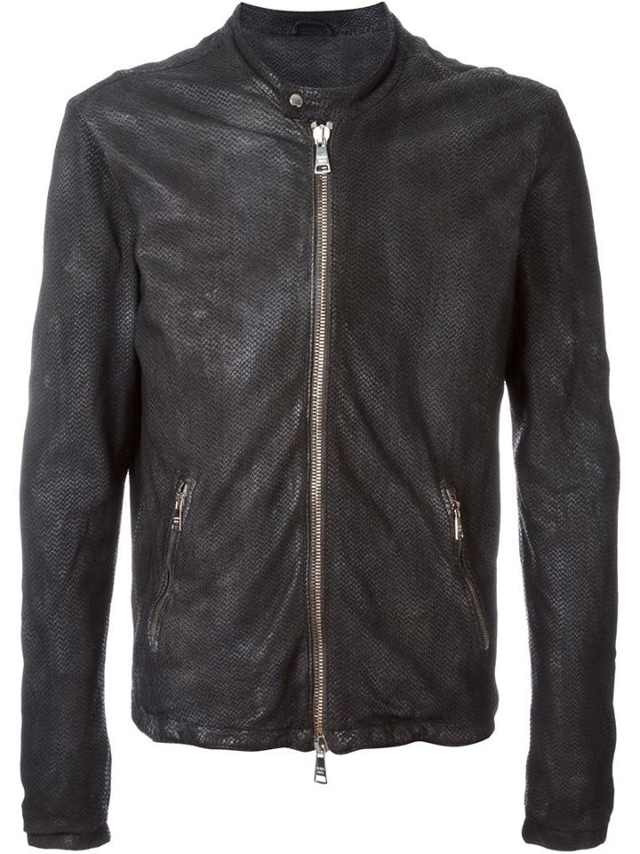 Giorgio Brato Snakeskin Effect Zipped Jacket