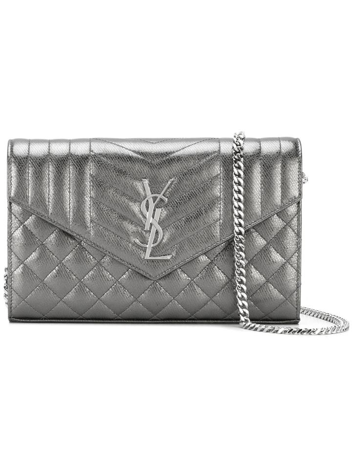 Saint Laurent Collège Monogram Satchel - Grey