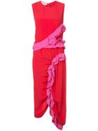 Marni Ruffled Jersey Dress - Red