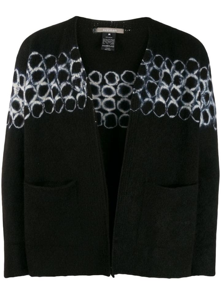 Suzusan Printed Cardiagn - Black