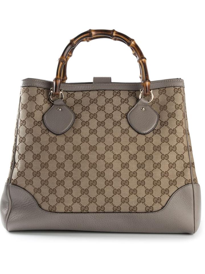 Gucci Signature Monogram Wooden Handle Tote