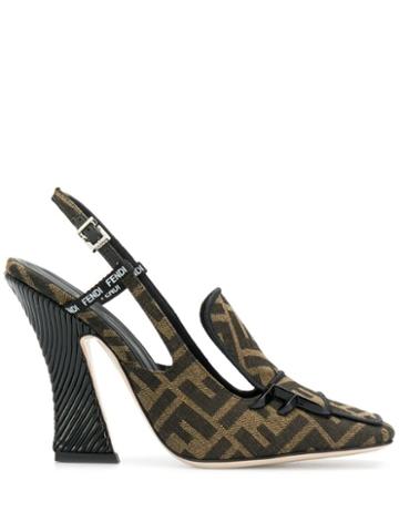 Fendi Decolletè Logo Pumps - Brown