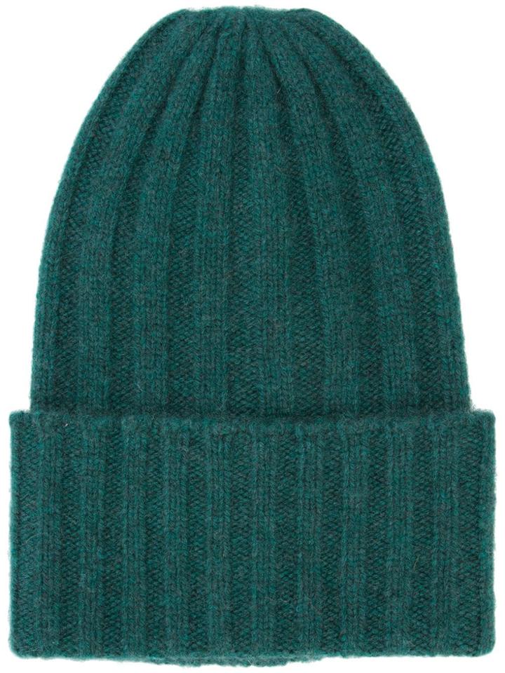 The Elder Statesman Bunny Echo Beanie - Green
