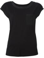 Twin-set Chest Pocket T-shirt, Women's, Size: Large, Black, Cotton/silk