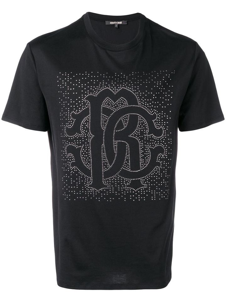 Roberto Cavalli Stud Logo T-shirt - Black