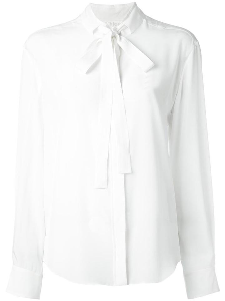Chloé Pussy Bow Shirt, Women's, Size: 42, Nude/neutrals, Silk