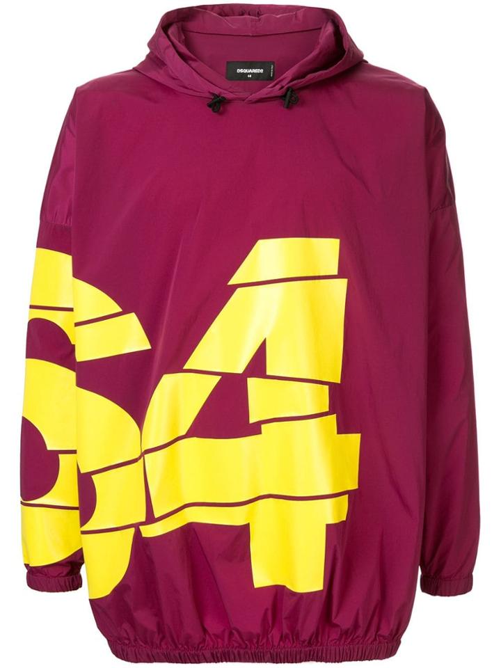 Dsquared2 Numeric Print Wind Breaker Jacket - Purple