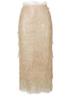 Ermanno Scervino Floral Lace Overlay Skirt - Nude & Neutrals