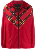Versace Harness Print Lightweight Jacket - Red