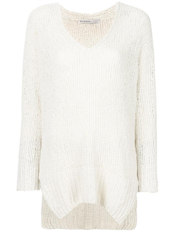 Gentry Portofino Loose Knit Sweater - White