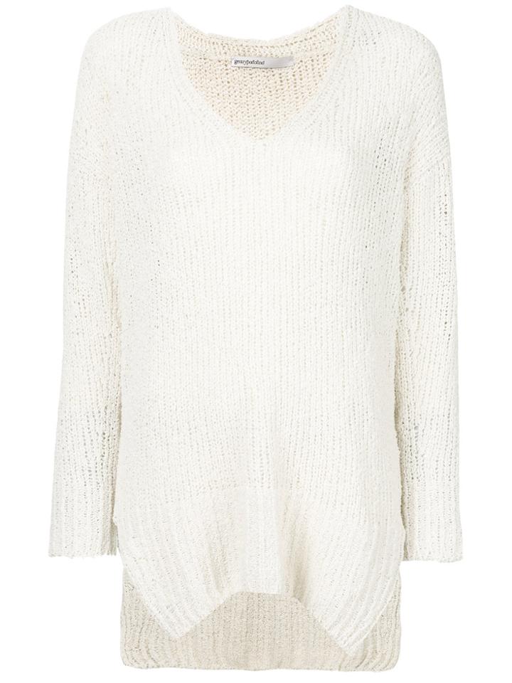 Gentry Portofino Loose Knit Sweater - White