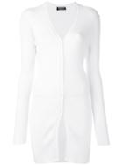 Twin-set - Long Ribbed Cardigan - Women - Polyester/viscose - L, White, Polyester/viscose