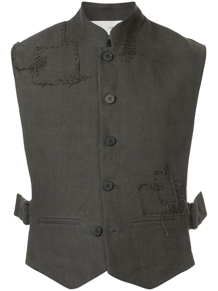 Isabel Benenato Patched Gilet - Grey
