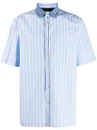 Paul Smith Contrast Collar Stripe Shirt - Blue