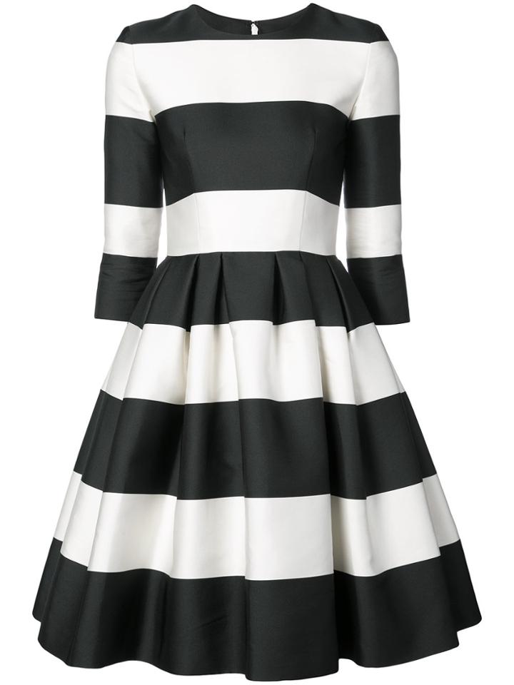 Carolina Herrera Striped Flared Dress - Black