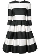 Carolina Herrera Striped Flared Dress - Black