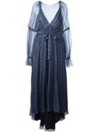 Philosophy Di Lorenzo Serafini Floral Print Dress, Women's, Size: 42, Blue, Silk/polyester