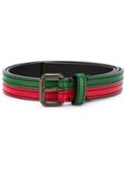 Tomas Maier Bicolour Buckle Belt, Women's, Size: 85, Green, Goat Skin
