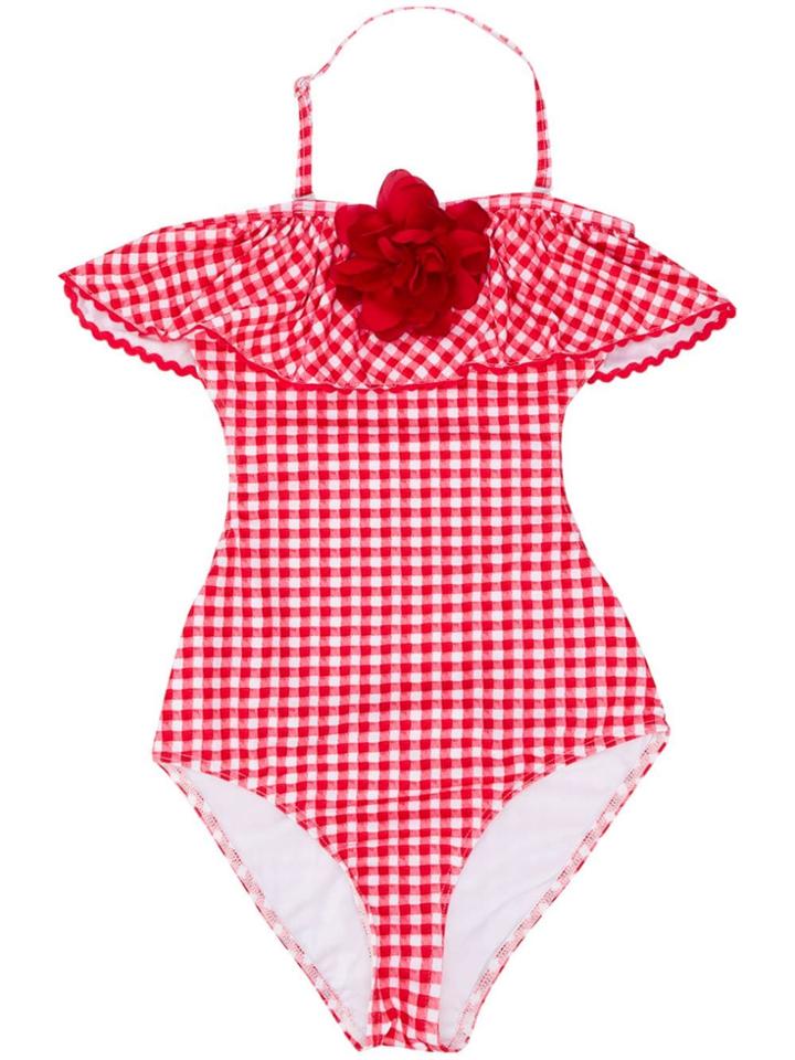 Monnalisa Gingham Swimsuit - Red
