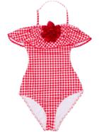 Monnalisa Gingham Swimsuit - Red