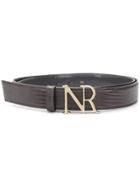 Nina Ricci Embossed Monogram Buckle Belt - Grey